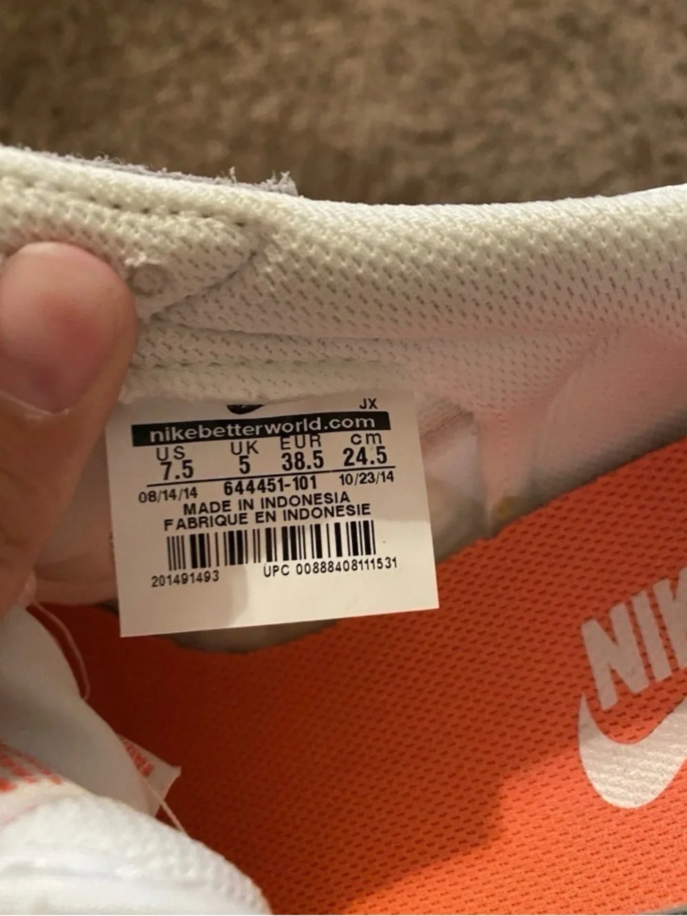 Nike Women’s White & Black Sneakers with Coral Accent